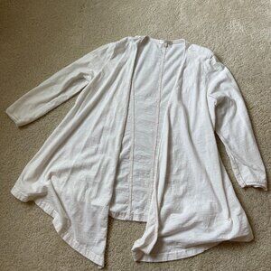 Kleen White Drapy Cardian 100% Cotton, Beachy/Coastal Vibe Size Small Small